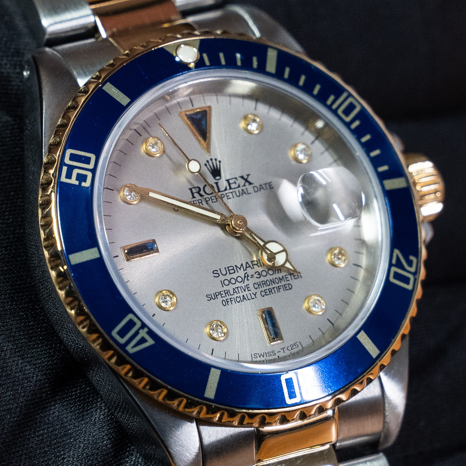 Rolex Submariner bicolore con quadrante argento e ghiera blu, CHLW.it